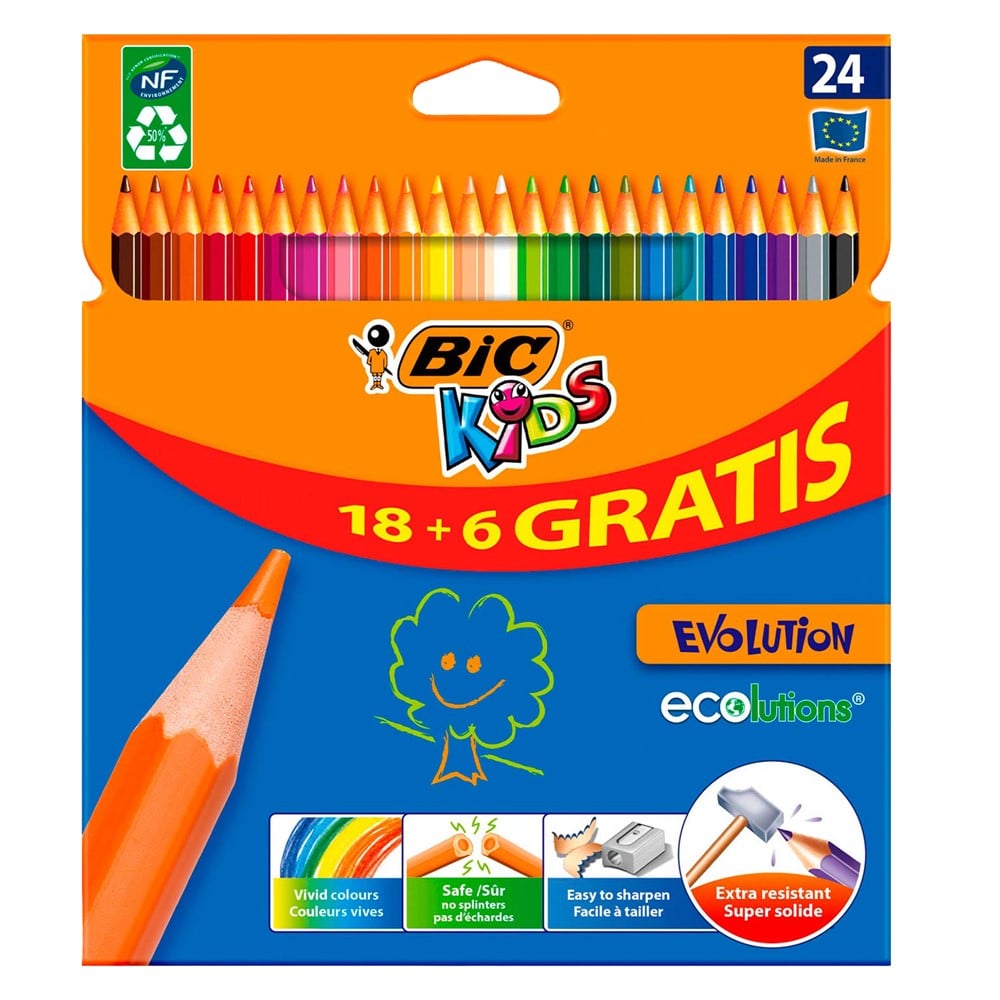 Kids Evolution Stripes Coloring Pencils - 12 Pack