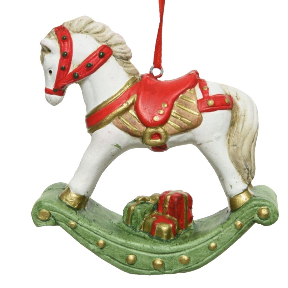 Decorative hanging rocking horse, pottery, different colors,