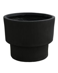 Flower pot, fibreclay, black, 37x37x30 cm