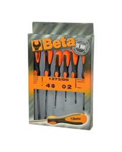 Set me kacavida profesionale, Beta, 1263/D6, 0.5x3x75mm, 0.8x4x100mm, 1x5.5x125mm, 1.2x6.5x150mm, PH1x4.5x80mm, PH2x6x100mm, Cr-V