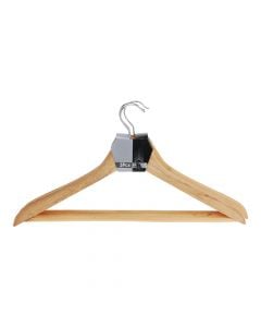 Clothes hanger set of 3 pieces, wooden, natural, 43xH23 cm