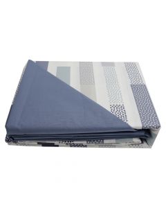 Çarçaf set, tek, Zarf, pambuk, gri/blu, 160x240 cm; 90x190+25 cm; 50x80 cm(x1)