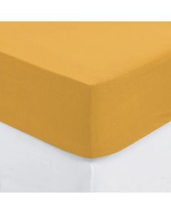 Double bed linen, cotton, ocher yellow, 160x200 cm