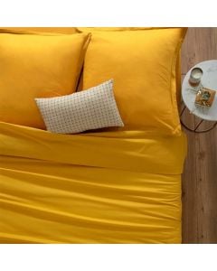 Double quilt cover, cotton, ocher yellow, 220x240 cm