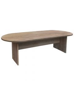 Tavolinë mbledhje, MT 09, melaminë, ovale, lisi, 250x100x75 cm