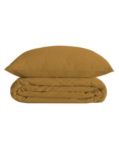 Bedlinen set, Solid, cotton, ochre, 240x220 cm; 63x63 cm (x2)