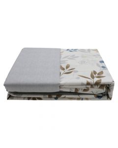 Çarçafë set HomeLife, dopjo, 20%  poliester/ 80% pambuk, gri/me lule blu 240x240 cm; 160x190 cm; 50x80 cm (x2)