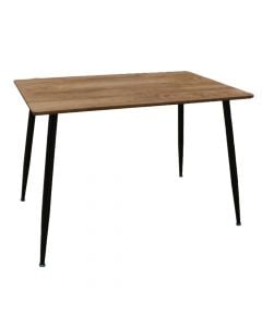 Dining table, Whalen, mdf tabletop, metal legs, brown/black, 110x70xH75 cm