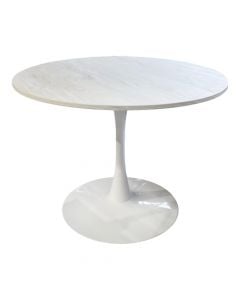 Dining table, Clift, mdf tabletop, metal legs, beige/white, 100x100xH75 cm