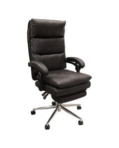 Office chair, textile backrest, textile cover seat, chrome base, nylon casters, black, 62x65xH110-117 cm