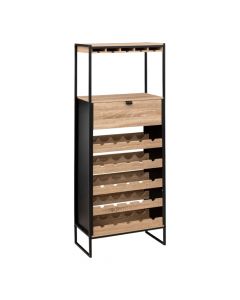Bar organization shelf, Alloy, bottle holder, metal/Mdf, 60x30xH190 cm