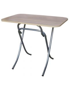 Tavolinë me palosje, syprinë melaminë, këmbë metali, kafe/bezhë, 60x90xH75 cm