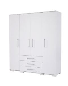 Wardrobe, Swan, melamine, white, 159.9x45.5xH187.6 cm