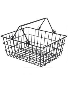 Kitchen organization basket, with handle, metal, black, 29x23xH14 cm