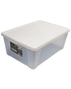 Multifunctional box, Elegance L, plastic, white, 36.5x25.5xH14 cm