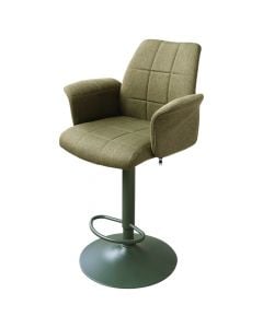 Bar chair, Thomasia, textile seat, metal structure, green,  64x53.5xH93-113.5 cm