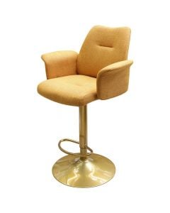 Bar chair, Thomasia, textile seat, metal structure, yellow,  64x53.5xH93-113.5 cm