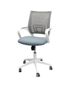 Office chair, Kite, mesh backrest, fabric cover seat, metal base, nylon castors, grey/white, 57x60xH87- 99 cm