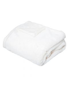 Blanket, polyester, white, 130x180 cm