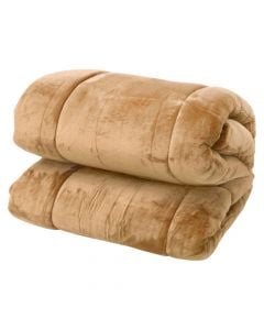 Fleece quilt, single, polyester, beige, 160x220 cm, 250 gr/m²