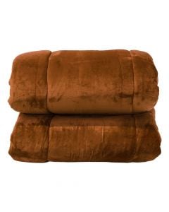 Fleece quilt, single, polyester, terracotta, 160x220 cm, 250 gr/m²