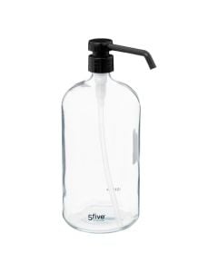 Dispenser sapuni I lëngshëm, 1L, xham , transparent, 9.2x9.2xH23.5 cm