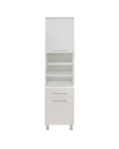 Side cabinet ''Orman Nora'' in white melamine. Dimensions, H : 180 cm, W : 40 cm, D : 35 cm, S : 16 mm