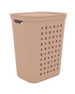 Laundry basket with handles "Hamper Jona" in plastic color pink, Capacity 55 l, Dimensions : H 53.3 cm x L 43.2 cm x P 35.5 cm