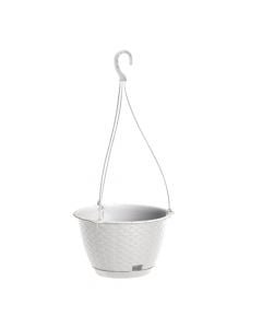 Round hanging flower pot, RATOLLA ROUND W, plastic, white, Ø24.3xH16 cm, 4.85 lt