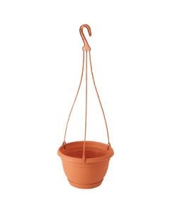 Flower pot, round, Agro, plastic, terracotta, saucer included, hanging, Ø27 xH16 cm, 4.5 lt