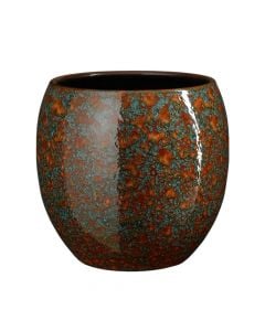 Flower pot, Fabian, ceramic, blue/brown, Ø24xH24 cm