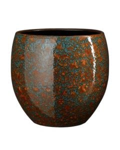 Flower pot, Fabian, ceramic, blue/brown, Ø28xH28 cm