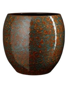 Flower pot, Fabian, ceramic, blue/brown, Ø34xH34 cm