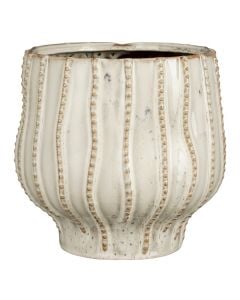 Flower pot, Cathy, ceramic, white/golden, Ø22xH22 cm