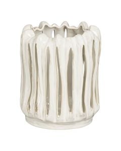 Candle holder, ceramic, white, 20x19.5xH23 cm