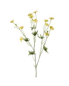 Lule artificiale, BUTTERCUP, plastike, verdhë, H70 cm