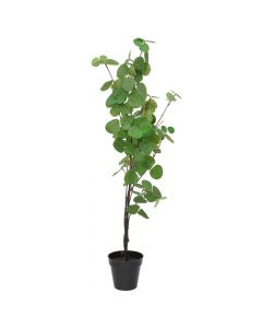 Artificial tree, Eucalyptus, in pot, plastic, green, 88 cm