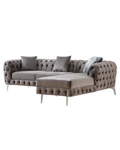 Corner sofa, Elegance, right, textile upholstery, anthracite, 260x90xH77 cm