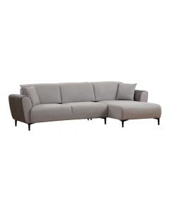 Corner sofa, Arren, right, textile upholstery, gray/brown, 260x150xH85 cm