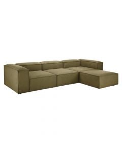 Corner sofa, Relax, with 4 module, textile upholstery, dark green, 296x188xH68 cm