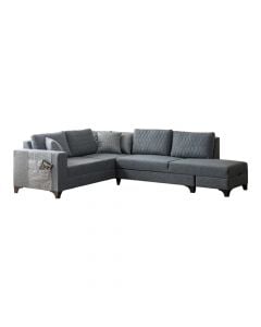 Corner sofa, Savey, right, textile upholstery, gray, 230x280xH80 cm
