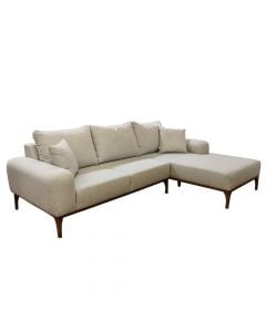 Corner sofa, Gabon, right, textile ulpohstery, beige, 165x96xH85 cm