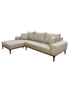Corner sofa, Gabon, left, textile ulpohstery, beige, 165x96xH85 cm