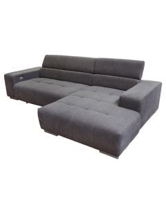 Corner sofa, right, Orion, electric, textile upholstery, gray, 307x176 cm
