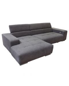 Corner sofa, left, Orion, electric, textile upholstery, gray, 307x176 cm