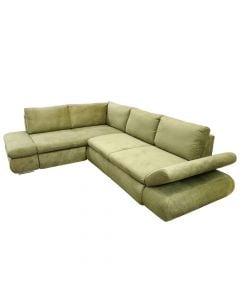 Corner sofa, left, Alice, textile upholstery, dark green, 300x224 cm