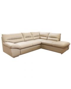 Corner sofa, right, William, pu upholstery, beige, 268x216 cm