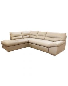 Corner sofa, left, William, pu upholstery, beige, 268x216 cm