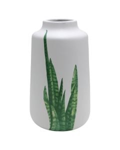 Decorative vase, porcelain, white/green, 27 cm