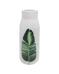 Decorative vase, porcelain, white/green, 15xH40 cm